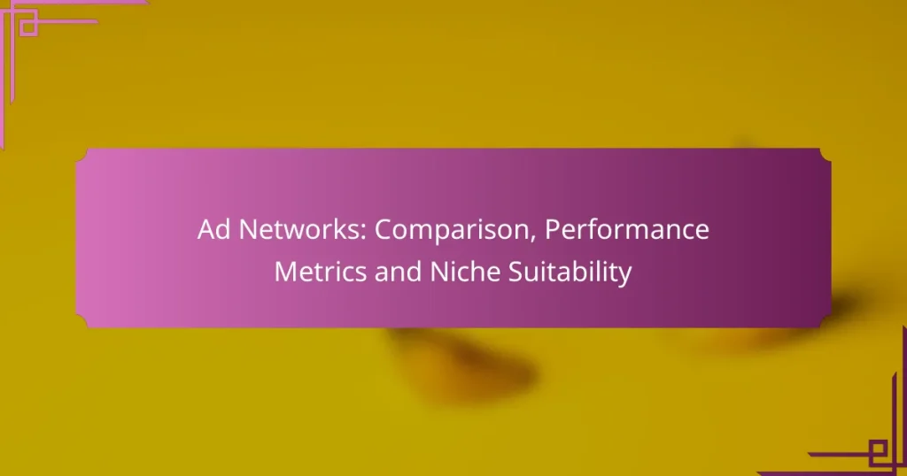 Ad Networks: Comparison, Performance Metrics and Niche Suitability