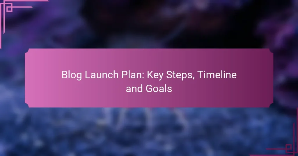 Blog Launch Plan: Key Steps, Timeline and Goals