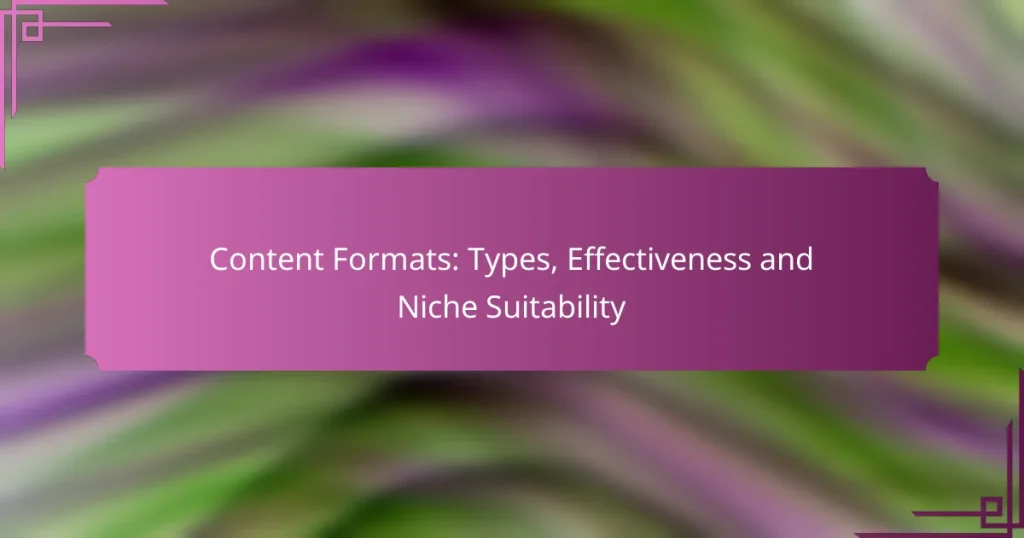 Content Formats: Types, Effectiveness and Niche Suitability