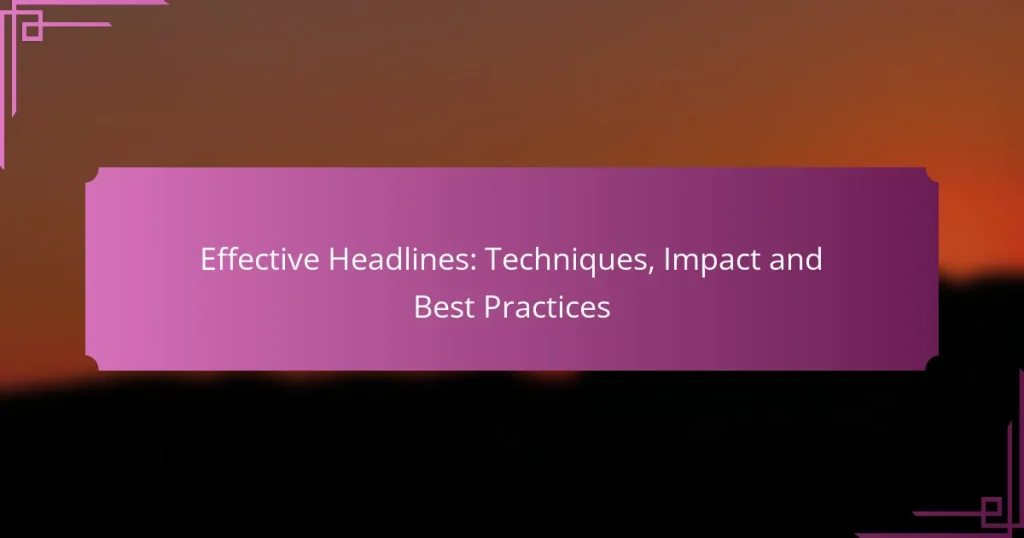 Effective Headlines: Techniques, Impact and Best Practices