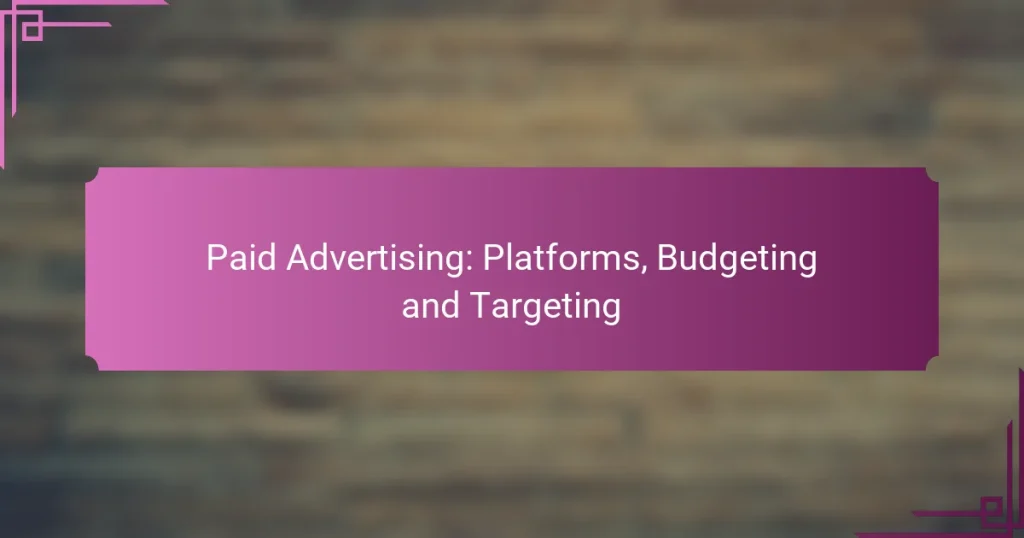 Paid Advertising: Platforms, Budgeting and Targeting