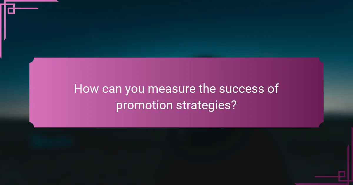 How can you measure the success of promotion strategies?