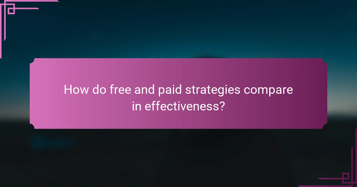 How do free and paid strategies compare in effectiveness?