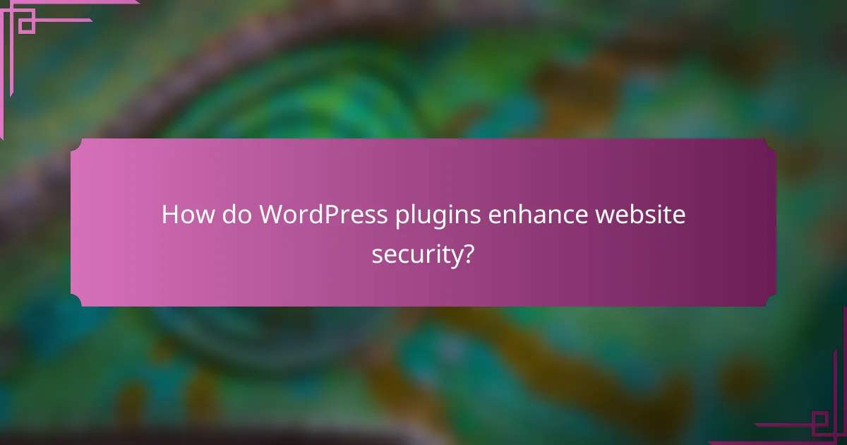 How do WordPress plugins enhance website security?