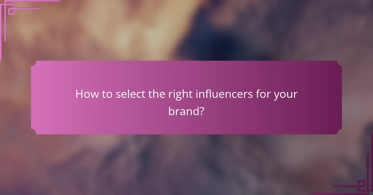 How to select the right influencers for your brand?
