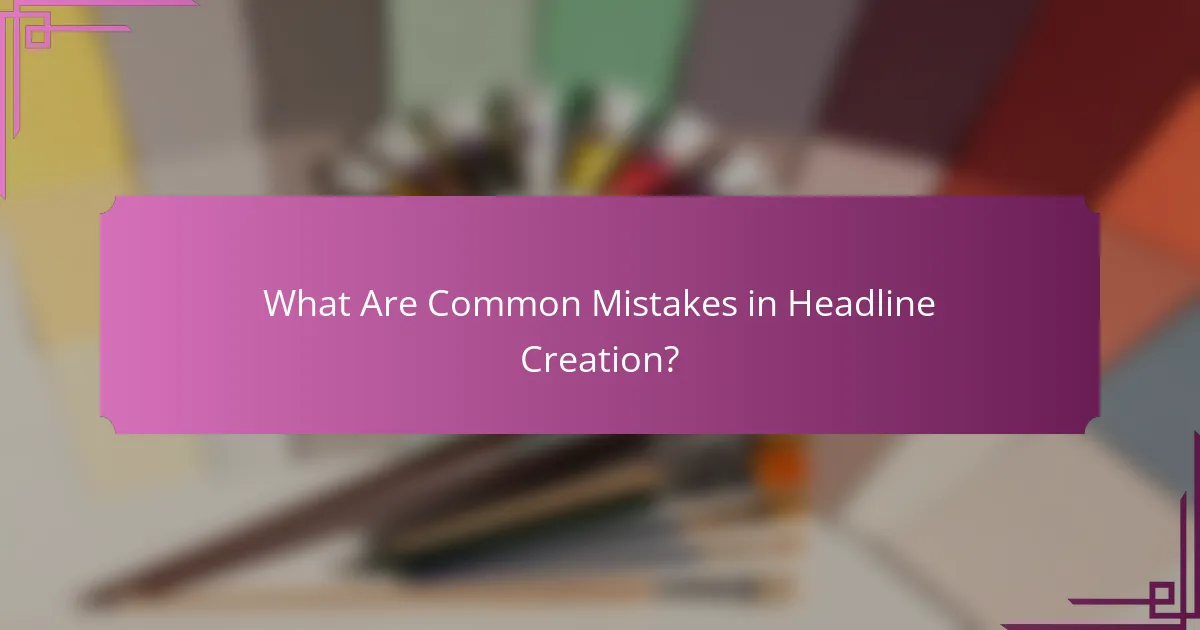 What Are Common Mistakes in Headline Creation?