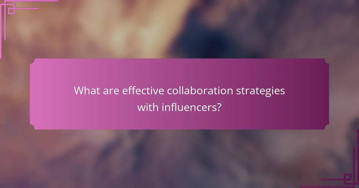 What are effective collaboration strategies with influencers?