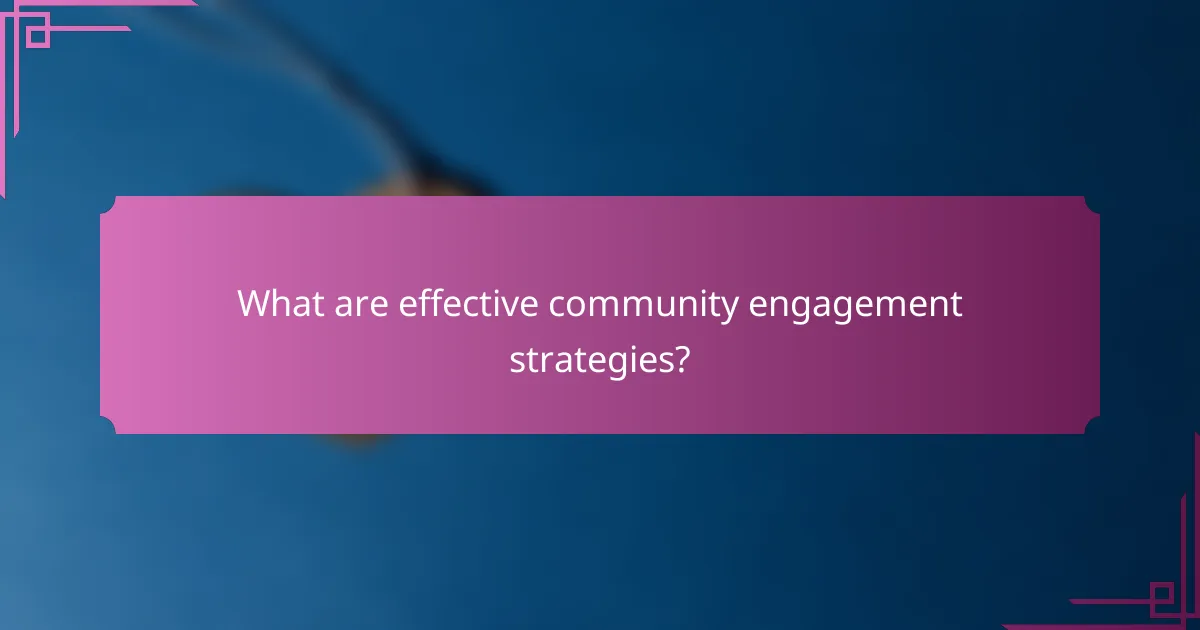 What are effective community engagement strategies?