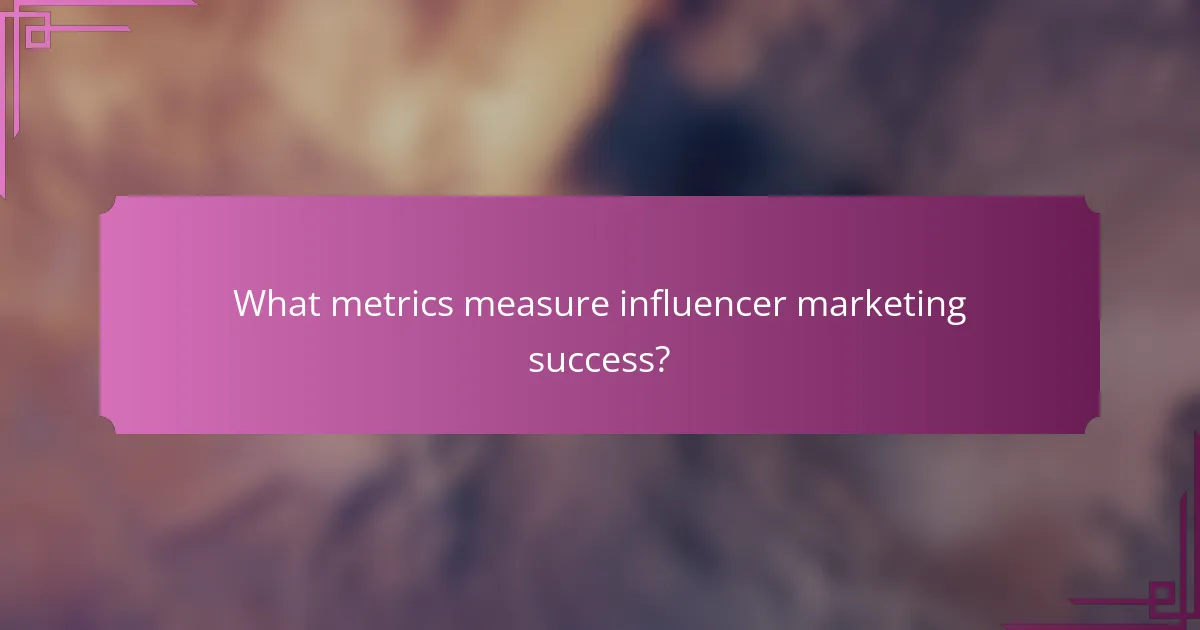 What metrics measure influencer marketing success?