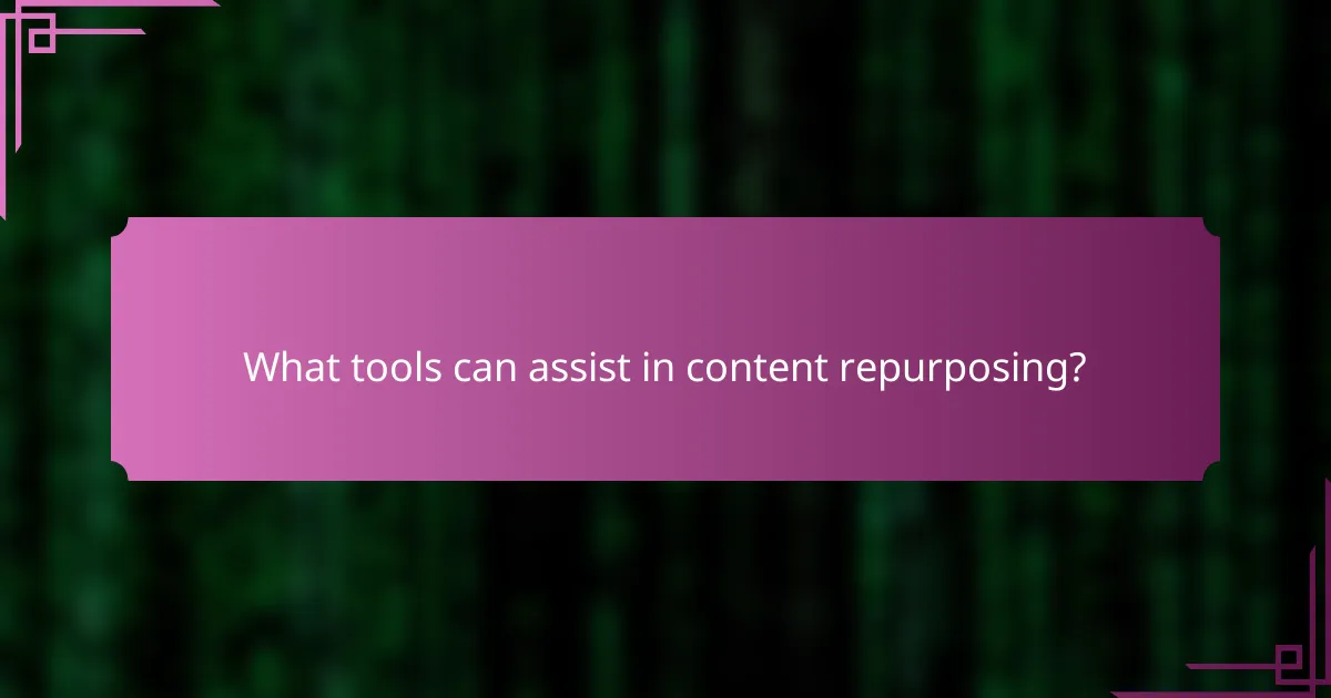 What tools can assist in content repurposing?