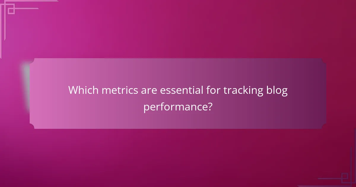 Which metrics are essential for tracking blog performance?