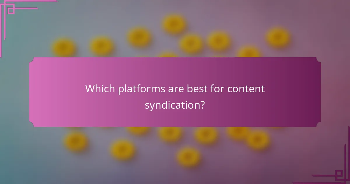Which platforms are best for content syndication?